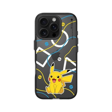 iPhone 16 Pro Clear 酷墨灰 - 寶可夢 Pokemon - 幾何系列-皮卡丘