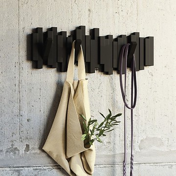Umbra | Sticks壁掛式掛勾收納架(墨黑琴鍵) | 牆壁掛勾 掛勾架