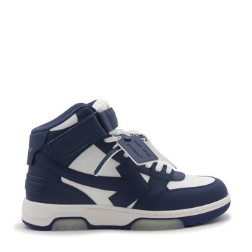 Off-white - Blue And White Leather Out Of Office Mid Top Sneakers