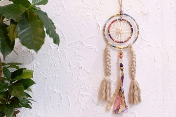 和風花形圖案捕夢網掛飾