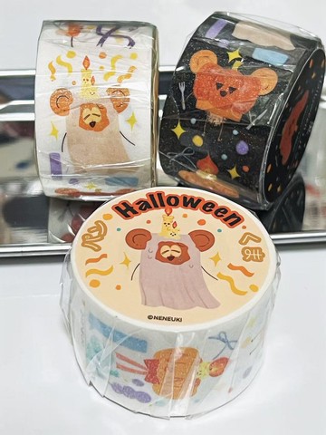 萬聖節吐司熊-白色 紙膠帶