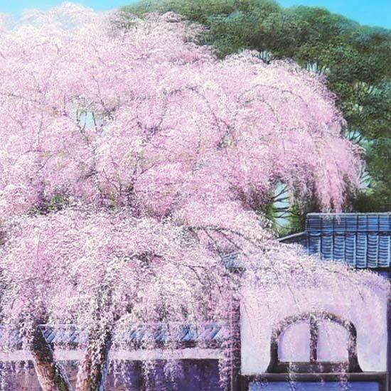 絵画　油絵　高台寺の桜　F30号　（木村由記夫）　　