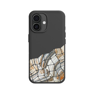 iPhone 16 SolidX 黑 - 石紋與渲染 / Marble & Dreamy Gradient - 流金
