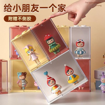 盲盒收納展示架場景泡泡瑪特裝手辦亞克力盒子透明大號擺柜展示盒 收納 置物