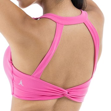 【NAMASTE】Zola 前扭轉極簡造型短上衣 - 乾燥玫瑰