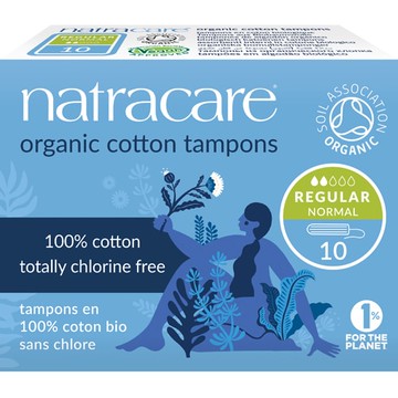 Natracare Organic Cotton Tampons Regular without Applicator 10 Tampons