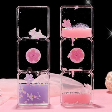 🌟臺灣出貨🌟創意可愛櫻花兔動感滑滑梯油滴沙漏桌面擺件治癒解壓玩具兒童禮物 沙漏 液體沙漏 桌面擺件 擺件