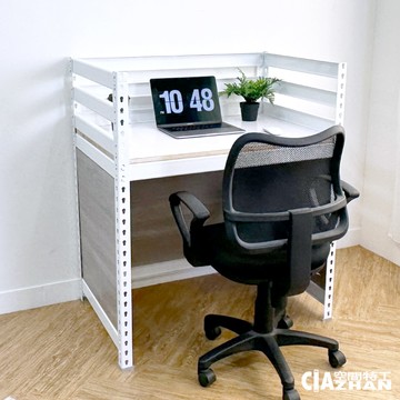 辦公桌｜免螺絲角鋼｜半封雪皓白款