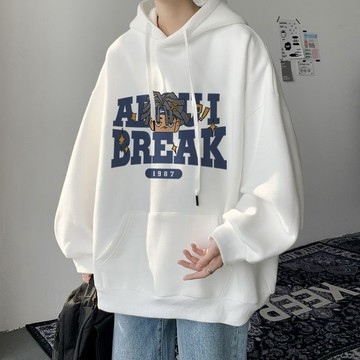 臺灣出貨 休閒印花 長袖帽踢套頭版 潮流休閒上衣 男女休閒款 刷毛加絨款 M-8XL 多場閤穿搭 學生上課百搭秋冬衣服