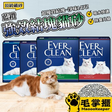 EverClean 藍鑽 強效凝結除臭貓砂 結塊貓砂 頂級礦砂 強效清香 活性碳貓砂 貓砂 毛掌櫃寵物