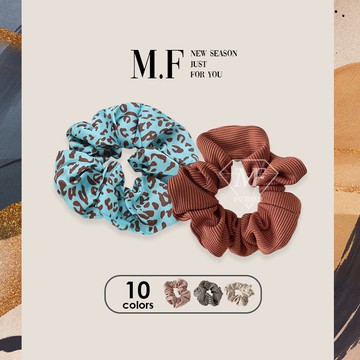 M.F 台灣現貨 千鳥格紋 法式氣質 莫蘭迪色 網紗 大號 大腸圈 髮圈 高彈力髪束 可當手圈 M.F F0026