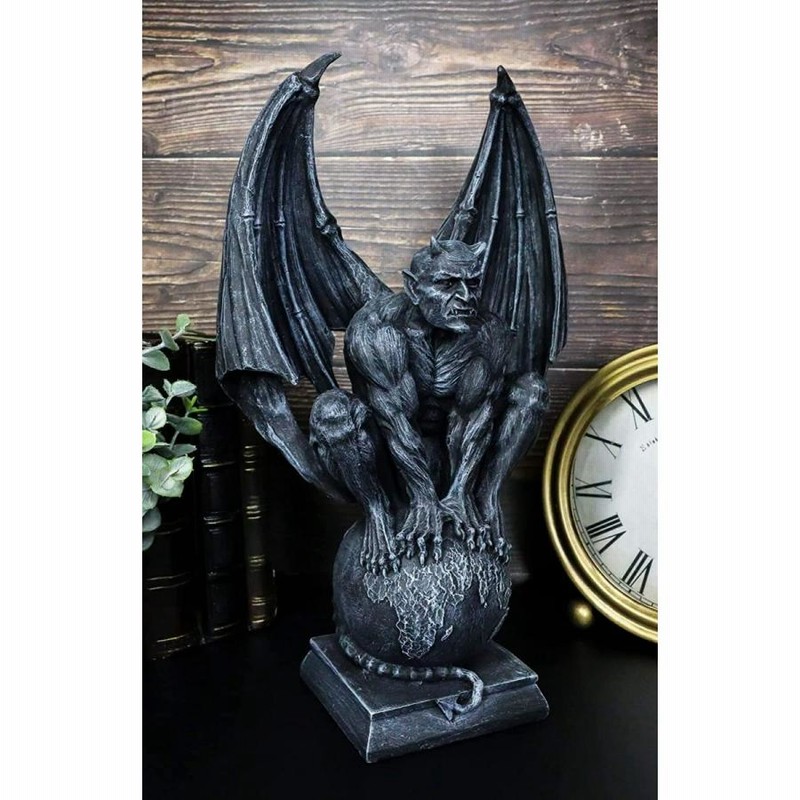 デーモン 悪魔のヘリオン(乱暴者)ガーゴイル像 ブロンズ風 デーモン 悪魔のヘリオン(乱暴者)ガーゴイル像 ブロンズ風