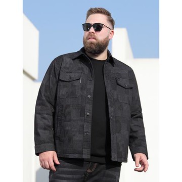 百勝狐2025春季新品翻領夾克男士外套中年時尚休閑大碼上衣男裝