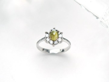 金碧 | 金綠貓眼石 /925純銀 | 天然寶石戒指