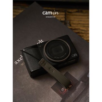 cam-in 真皮手腕手掌紋相機細繩指環帶適用理光GR3 GR3X 黑卡ZV1
