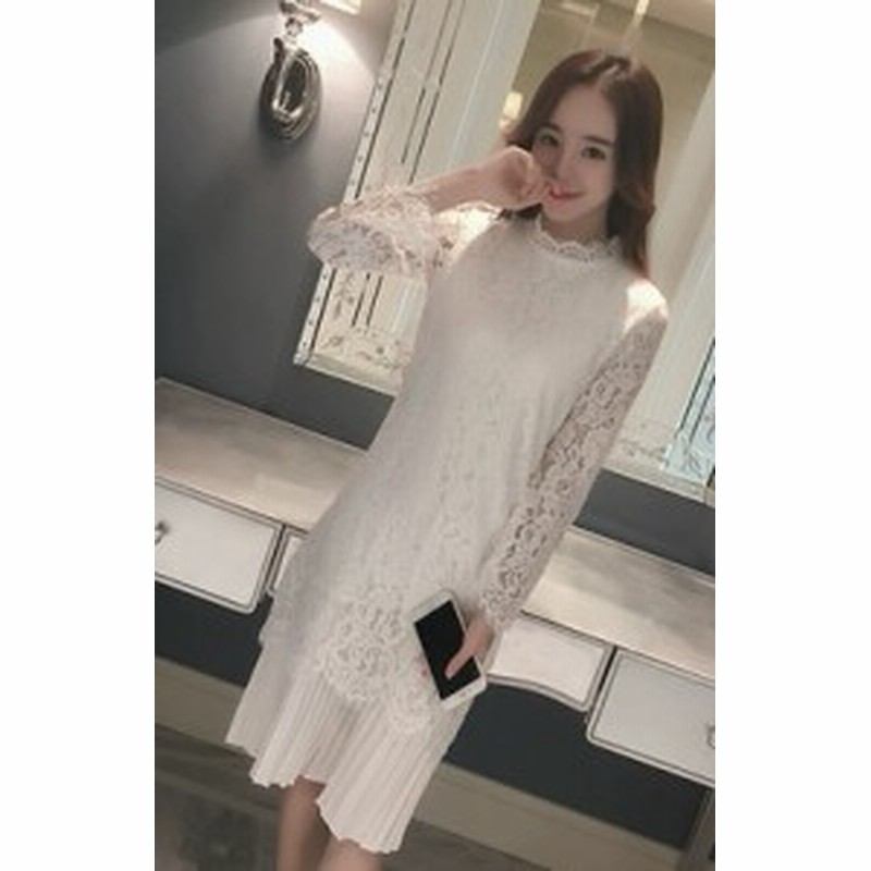 ドレス ワンピース 花柄 総レース 長袖 ミディアム丈 プリーツ 大人 可愛い 上品 お呼ばれ ディナー 結婚式 二次会 パーティー 女子会 デ 通販 Lineポイント最大1 0 Get Lineショッピング