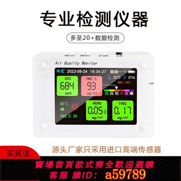 【全網低價 可打統編】伯虎專業PM2.5霧霾CO2甲醛空氣檢測儀溫濕度進口激光傳感器WIFI