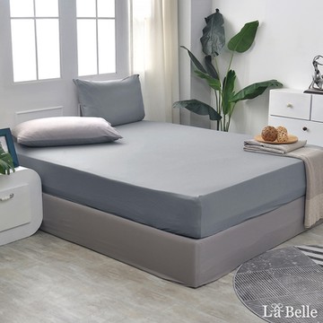 【Great Living格蕾寢飾】義大利La Belle 紳士灰 單人海島針織床包枕套組