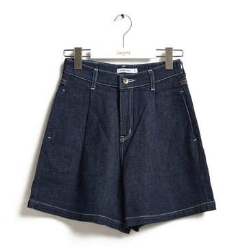 SOMETHING｜女裝｜打摺斜邊口袋寬短褲