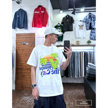 E7th.重磅日落棕梠樹短T-白(E7S26962305)