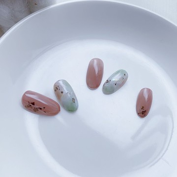 清新綠色小礦石 指甲貼片/凝膠指甲/訂製美甲貼片 NA 14