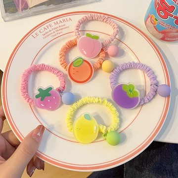 夏天兒童不傷發水果大腸發圈女寶寶扎馬尾發繩扎頭發橡皮筋彈性好