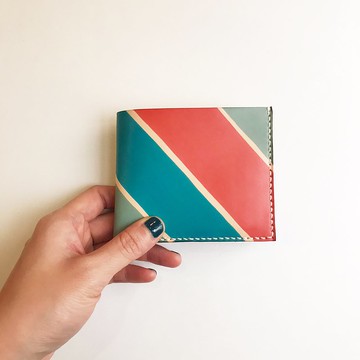 植鞣革短夾_4卡2鈔票_茄芷袋傳統三色