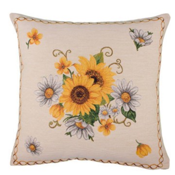 【EM】葡萄牙原裝進口緹花抱枕 向日葵