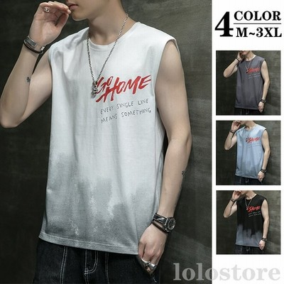 タンクトップ メンズ パーカー 袖なし Tシャツ ノースリーブ 夏物 英字 おしゃれ インナー メンズタンクトップ タンクトップ 運動着 学生 日常 通販 Lineポイント最大get Lineショッピング
