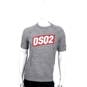 DSQUARED2 灰色撞色LOGO圖騰設計棉質短袖T恤