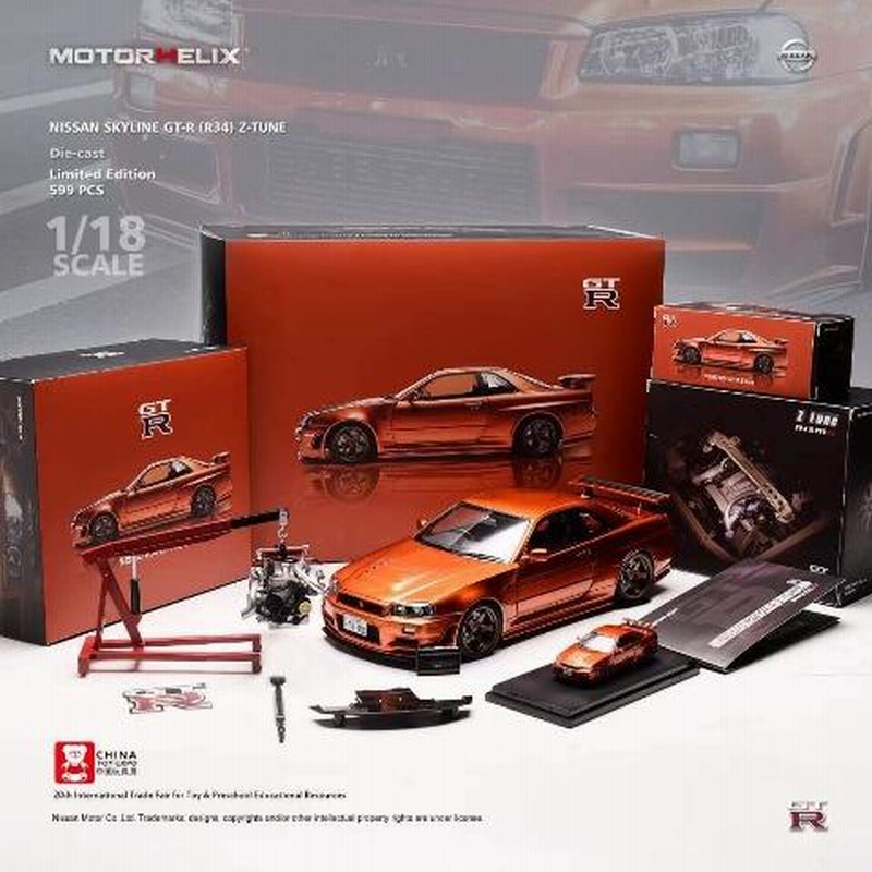 新品 MR MOTORHELIX モーターヘリックス 1/18 日産 スカイライン NISSAN Skyline GTR R34 Z-tune  Nismo Orange metallic ギフトbox 限定品 | LINEブランドカタログ