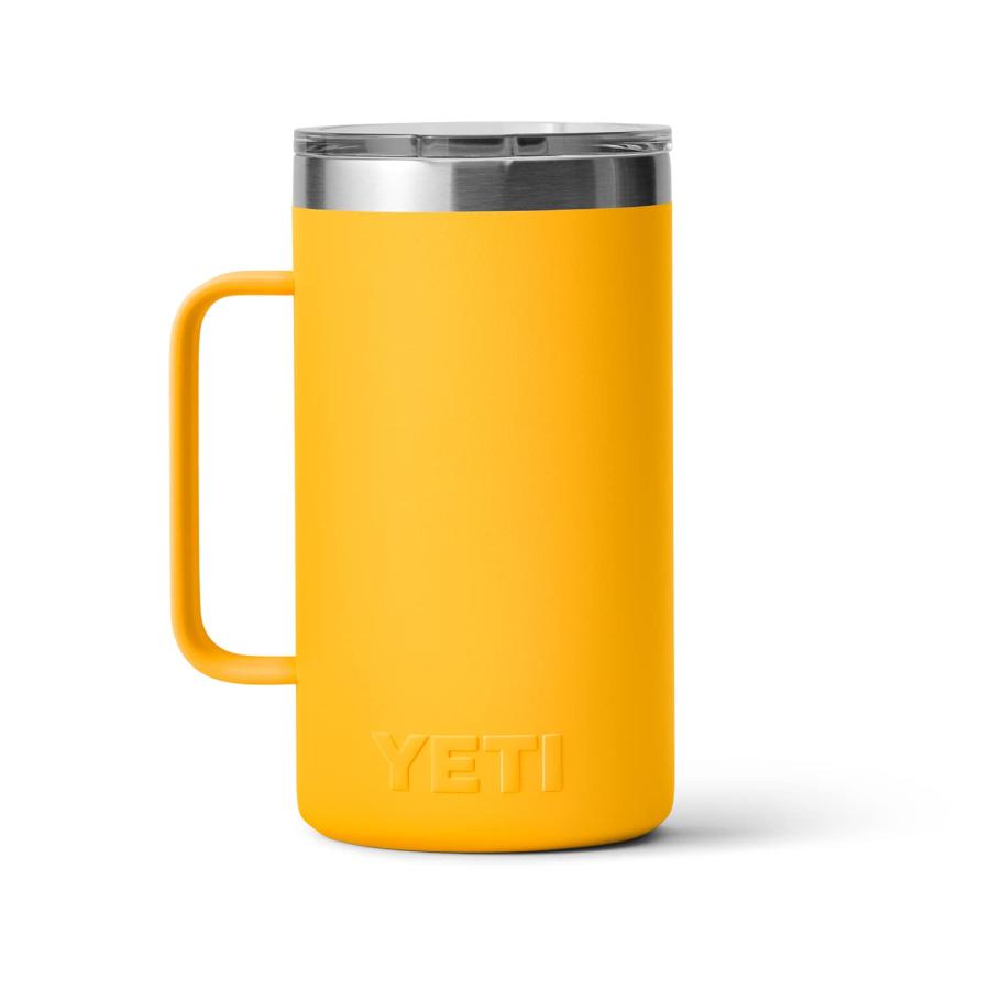 YETI Rambler 24オンス マグカップ マグスライダー蓋付き 真空断熱 ステンレス製、アルパインイエロー