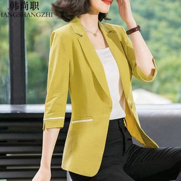 小西裝外套女氣質短款套裝2024春夏新款時尚休閑中袖西服薄款上衣