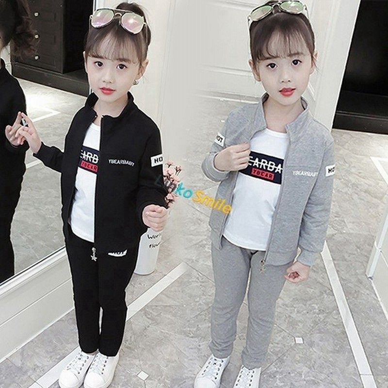ヴィジョン ストリートウェア 韓国子供 ファッション ジャージ 上下セット スウェット 3点セットアップ トレーニングウェア 女の子 スポーツウェア キッズ ジュニア 子供服 春秋 通販 Lineポイント最大get Lineショッピング