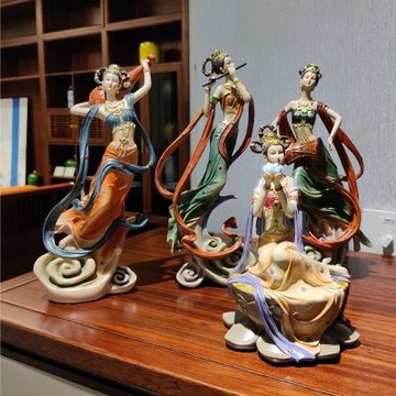 敦煌飛天神女 桌上擺飾 中式擺件 辦公室客廳擺設 茶室家居裝飾