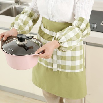 廚房燒飯簡約個性半身圍裙夏天家用北歐防油女廚師短款花邊圍腰