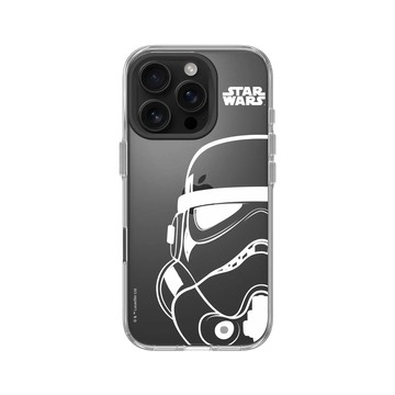 iPhone 16 Pro Clear Case（相機按鈕） 透明 - 迪士尼-星際大戰 Star Wars - 星際大戰 – 風暴兵白線條