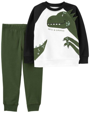 Baby 2-Piece Dinosaur Fleece Tee & Jogger Set