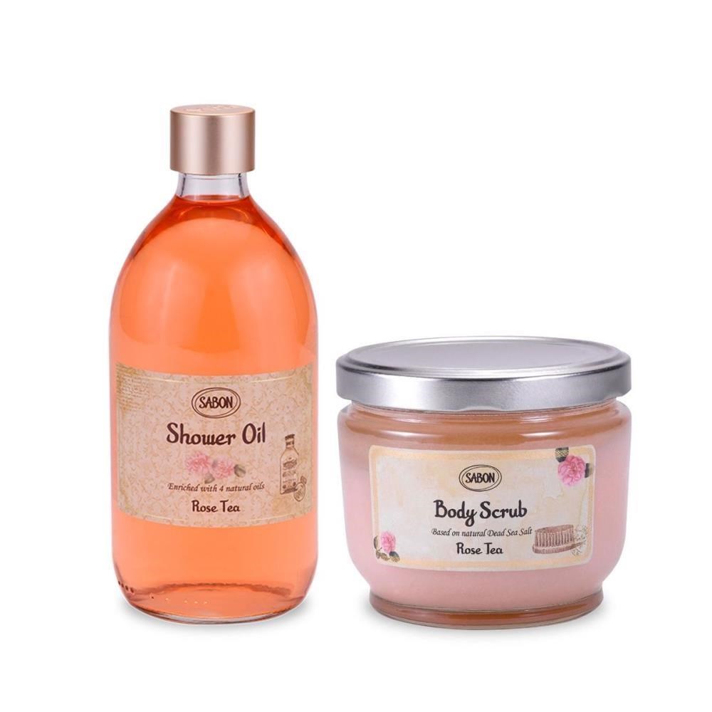 Sabon 玫瑰茶語沐浴組 磨砂膏600g 沐浴油500ml Pchome 24h購物 Line購物
