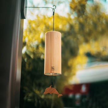 空間方式冥想和弦風鈴竹制手搖復古和風鈴鐺日式裝飾陽臺掛飾掛件