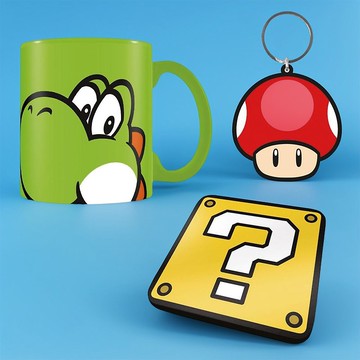 【任天堂超級瑪利歐】耀西高級禮物組(內含馬克杯、杯墊、鑰匙圈)