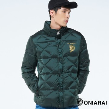 【雙12搶先↘搶購$2912】闇光十字紋印鬼頭高級羽絨外套(綠) - BLUE WAY  鬼洗い