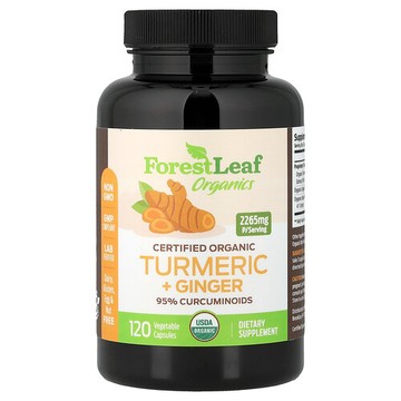 Forest Leaf, 高階薑黃姜 + Bioperine，2265 毫克，120 粒素食膠囊（每粒 755 毫克）