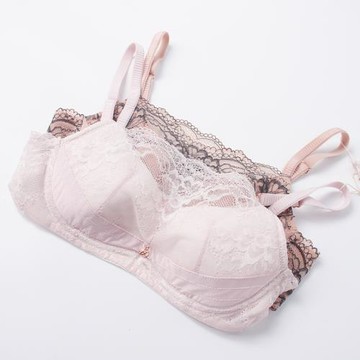 黛系列 2021夏季新款 少女雙色蕾絲抹胸性感小胸聚攏薄杯文胸內衣