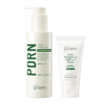 makeprem PDRN Pore Clay Cleansing Milk 200ml Set (+Cleansing Foam 50ml)