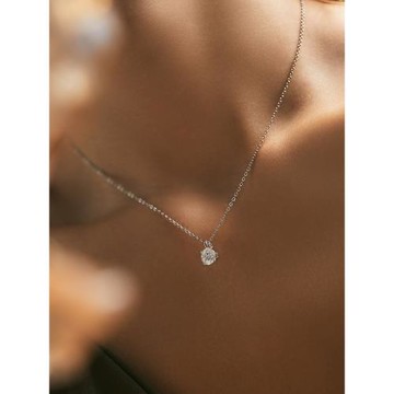 MODIAN摩典莫桑鉆1克拉超閃項鏈女S925純銀小眾輕奢鎖骨鏈高級感