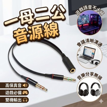 一母二公 扁線音源線