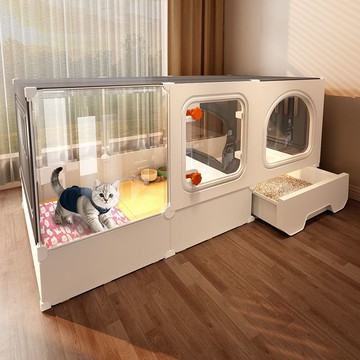 加高貓別墅貓砂盆廁所一體超大自由空間一室一廳一衛家用室內貓籠