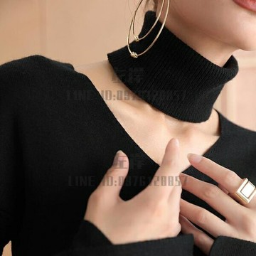 高端羊絨圍脖套頭圍巾男女秋冬季保暖針織假領子羊毛頸帶護頸椎項【雲木雜貨】