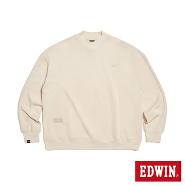 EDWIN 男裝 吸濕排汗立領涼感長袖T恤-灰卡其